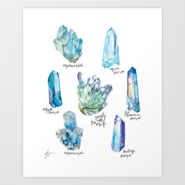 Crystal Collection- Blues Art Print