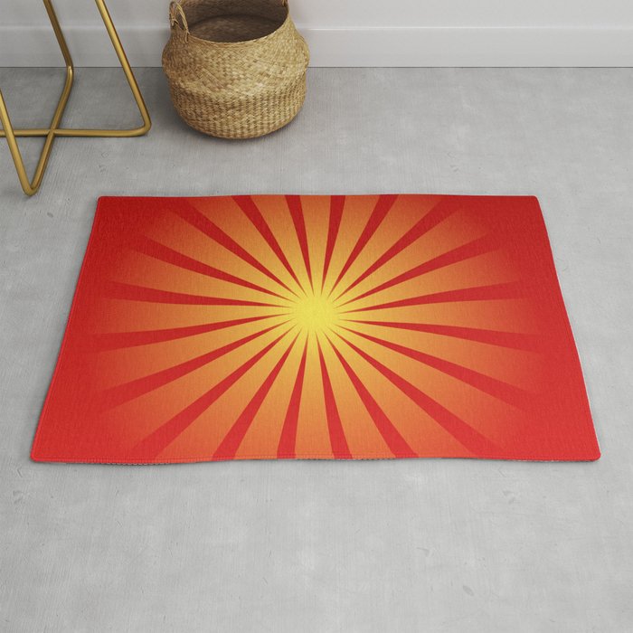 Sunburst on Red Rug