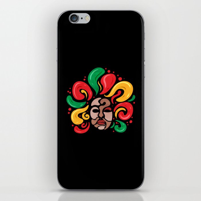 Afro With African Corors Hair Freedom Day Juneteenth iPhone Skin