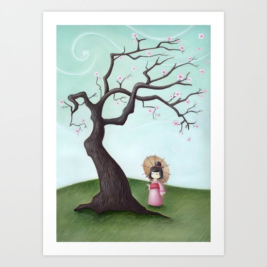 Japanese Cherry Tree Art Print