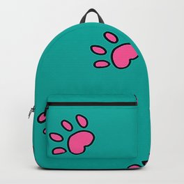 Sea Blue Cute dog animal print Paws Backpack