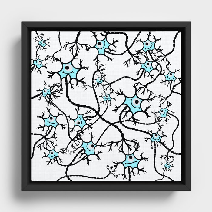 Happy neurons Framed Canvas