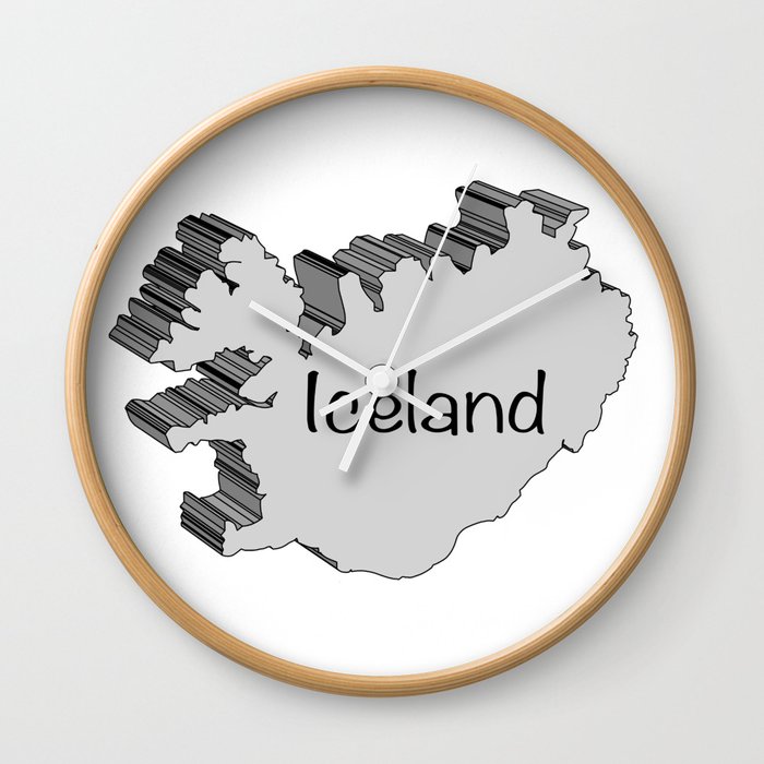Iceland 3D Map Wall Clock