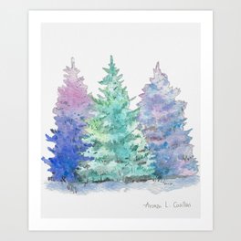 Christmas trees - Winter landscape Art Print