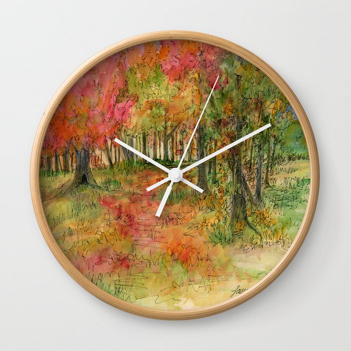Autumn Woodlands Wall Clock