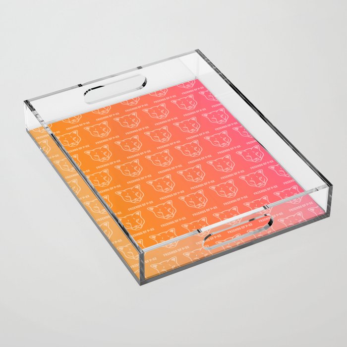 P22 Mountain Lion Pink & Orange Wrapping Paper Acrylic Tray