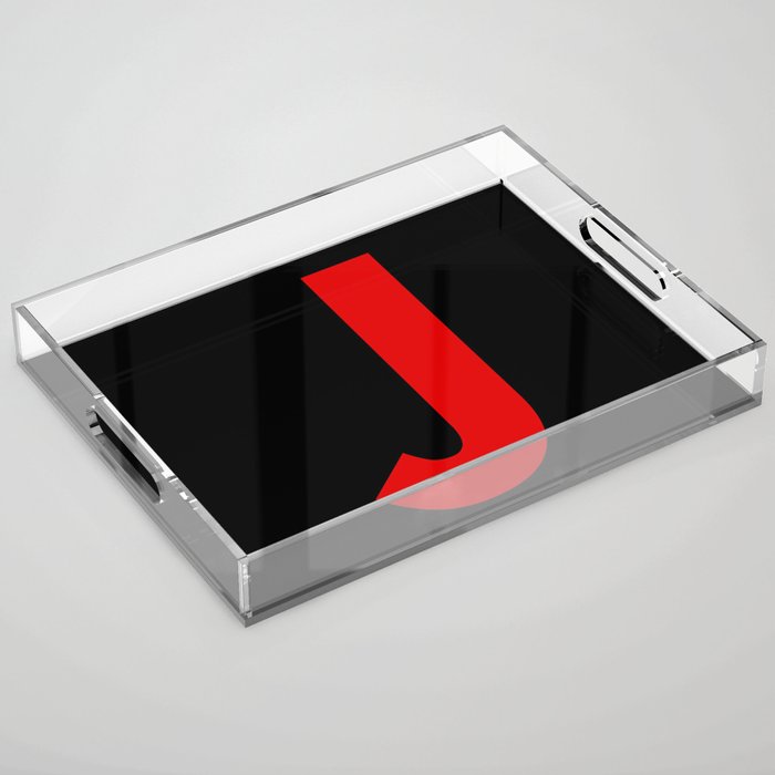 Letter J (Red & Black) Acrylic Tray