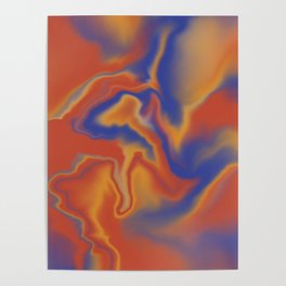 Red Yellow Blue Primary Colour Marble Poster