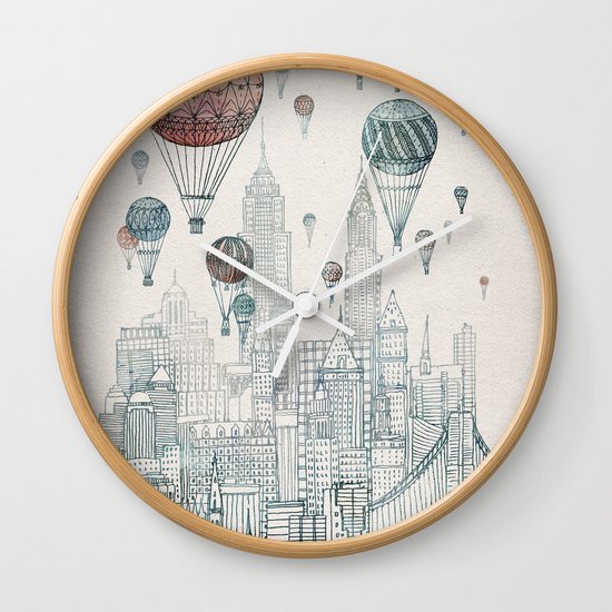 Voyages Over New York Wall Clock