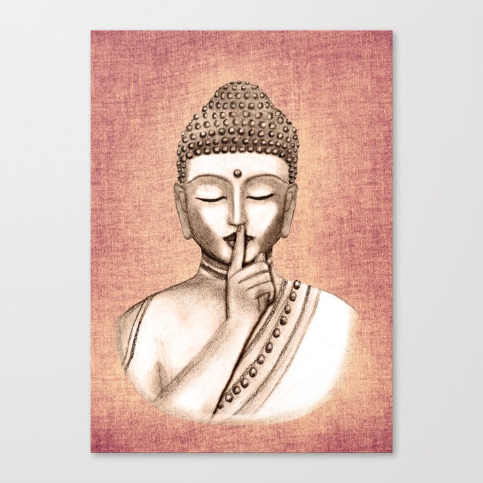 Buddha Shh.. Do not disturb - Colored version Canvas Print