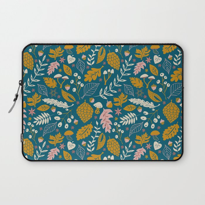 Fall Foliage in Blue and Gold Laptop Sleeve