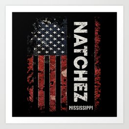 Natchez Mississippi Art Print | Natchez Usa Flag, America, Mississippi, American Flag, Natchez City, Trendy, Mississippi State, Usa Flag, For Him, Mississippi Ctiy 