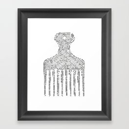 Afro Pick Word Terms Natural Hair Framed Art Print