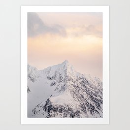 Arctic Summit | Pastel Color Sunset in the Mountains Art Print | Winter Travel Photography in Norway Art Print