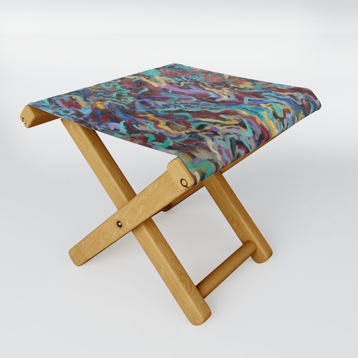 Abstract Color Blues Music Sounds Folding Stool