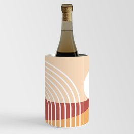 Sun Rainbow Beach Abstract 9 in Brown Orange Beige Wine Chiller