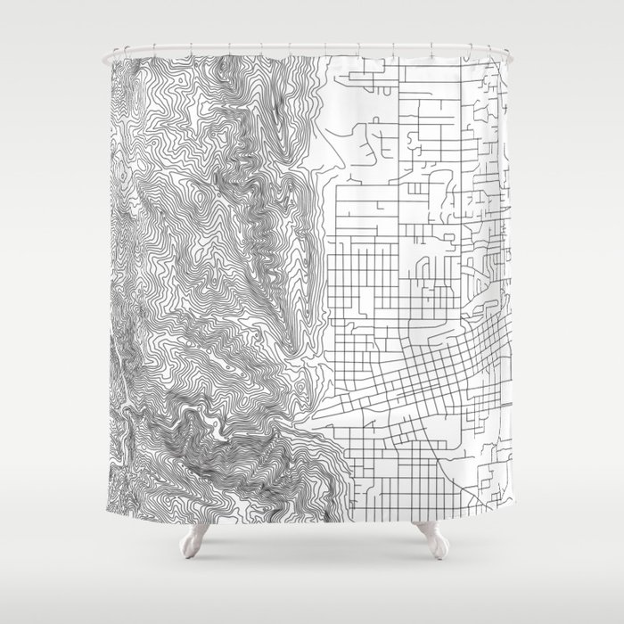 Boulder, Colorado Topo Map Shower Curtain