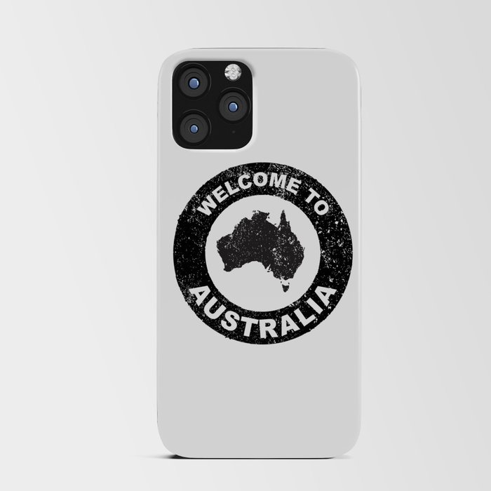 Rubber Ink Stamp Welcome To Australia iPhone Card Case