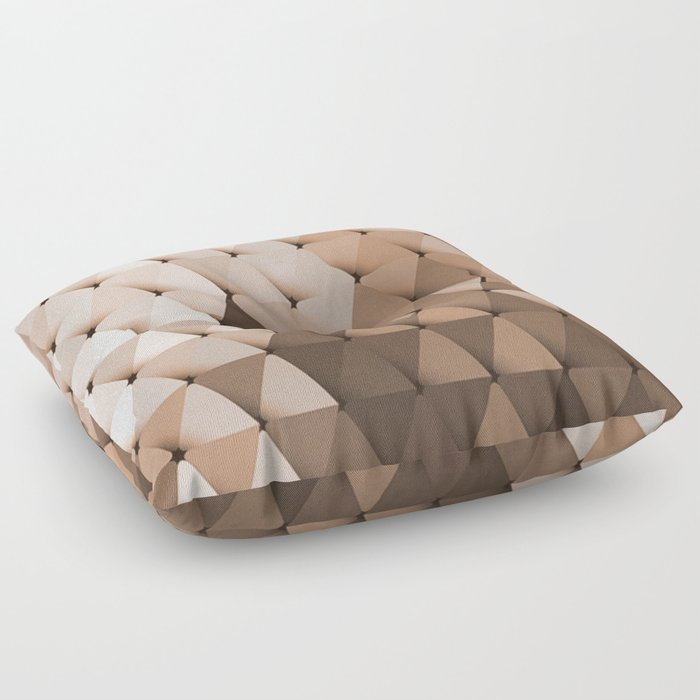 Triangles Beige Tan Peach Brown Floor Pillow