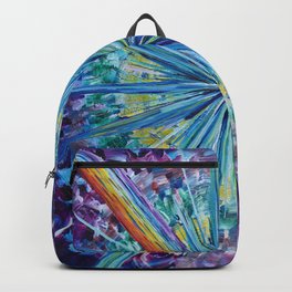 Starburst Backpack | Sunburst, Universal, Mandalas, Colorful, Yoga, Red, Purple, Painting, Yellow, Abstract 