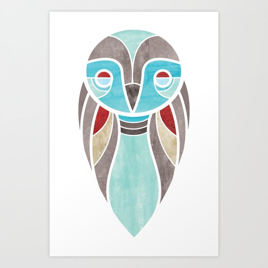 owl colour Art Print