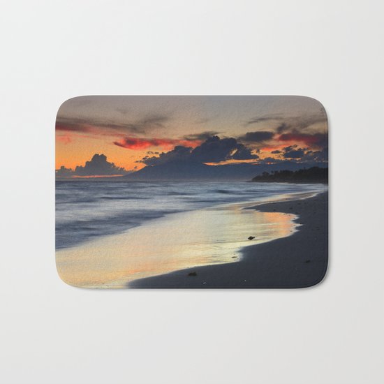 Magic red clouds. Sea dreams Bath Mat