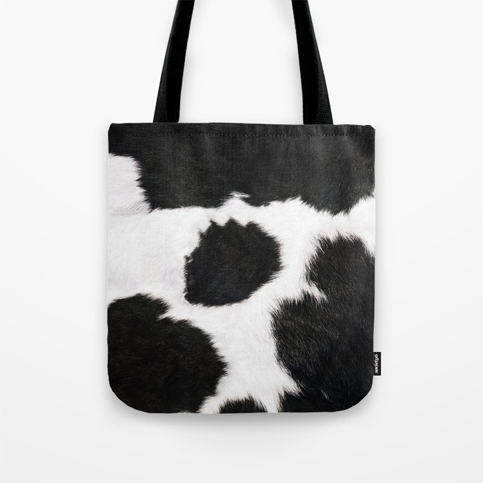 Black And White Farmhouse Cowhide Spots Tote Bag