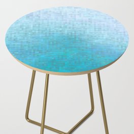 graphic design geometric pixel square pattern abstract in blue Side Table