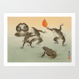 Frog Sumo - Ohara Koson Art Print