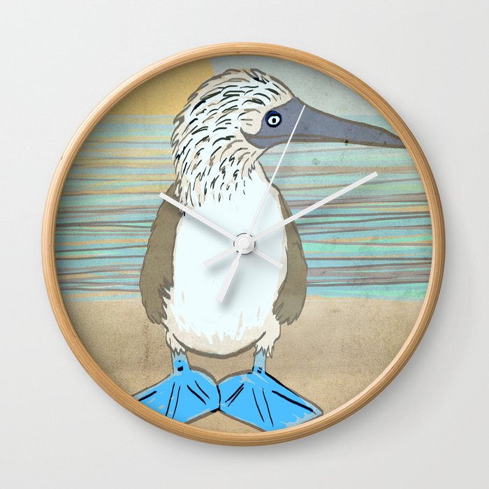 Blue Footed Booby Wall Clock