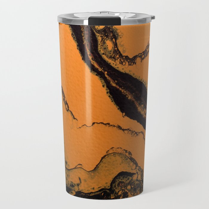Dirty Acrylic Pour Painting 07, Fluid Art Reproduction Abstract Artwork Travel Mug