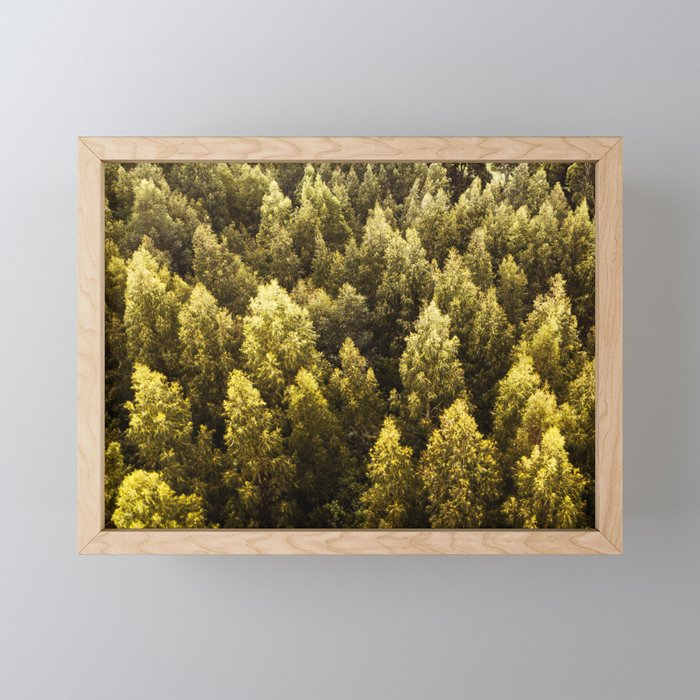 pine tree pattern Framed Mini Art Print