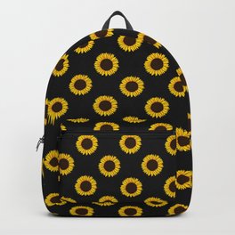 Black Sunflower Polka Dots Backpack