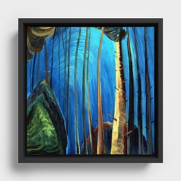 Big Sky Country, Forest Morning Blue portrait painting by Emily Carr Framed Canvas