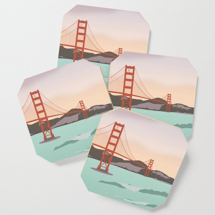 Waves under the Golden Gate Bridge, San Francisco, California Coaster