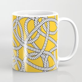 Nautical Yellow Rope Pattern Repeat Coffee Mug