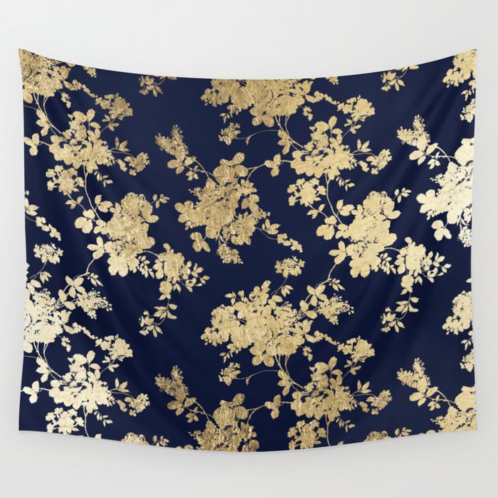 Navy and gold tapestry deals