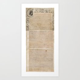 1661 Royal Charter for the State of Rhode Island and Providence Plantations from King Charles II Art Print