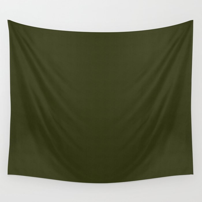 Dark olive textured. 2 Wall Tapestry