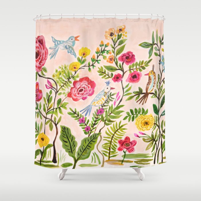 Pink Garden Dream Shower Curtain