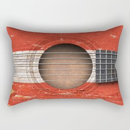 Old Vintage Acoustic Guitar with Austrian Flag Rectangular Pillow