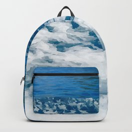 Blue Ocean Boat Wake  Backpack