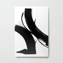 Black Abstract Brush Strokes nr 10 Metal Print