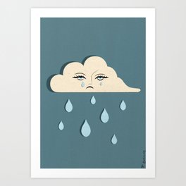 Sad Cloud Art Print