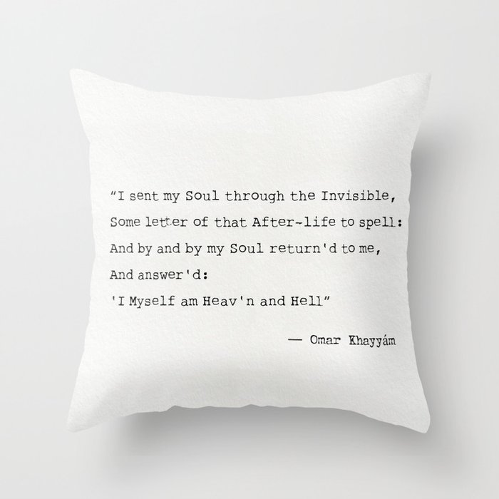 Omar Khayyam Quote E Throw Pillow By Wildpaperzero Society6