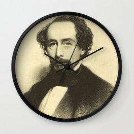 Vintage Charles Dickens Portrait Wall Clock
