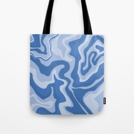 70s Retro Liqiud Swirl in Blue Tote Bag