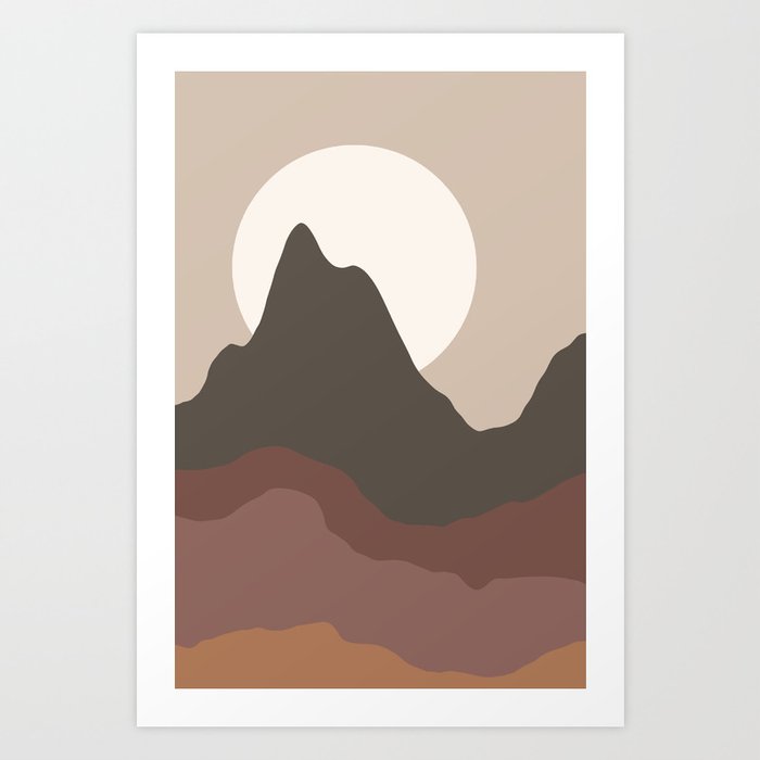 Minimalist mountain landscape #1 Art Print