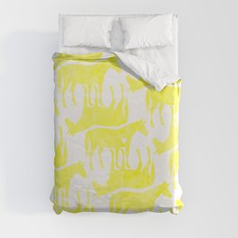 Forever Yellow Unicorn Duvet Cover