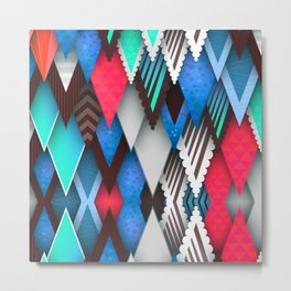 Triangles and figures Metal Print | Modern, Geometrical, Ert Decor, Digital, Cheerful, Cold, Home Decor, Figures, Brave, Bold 